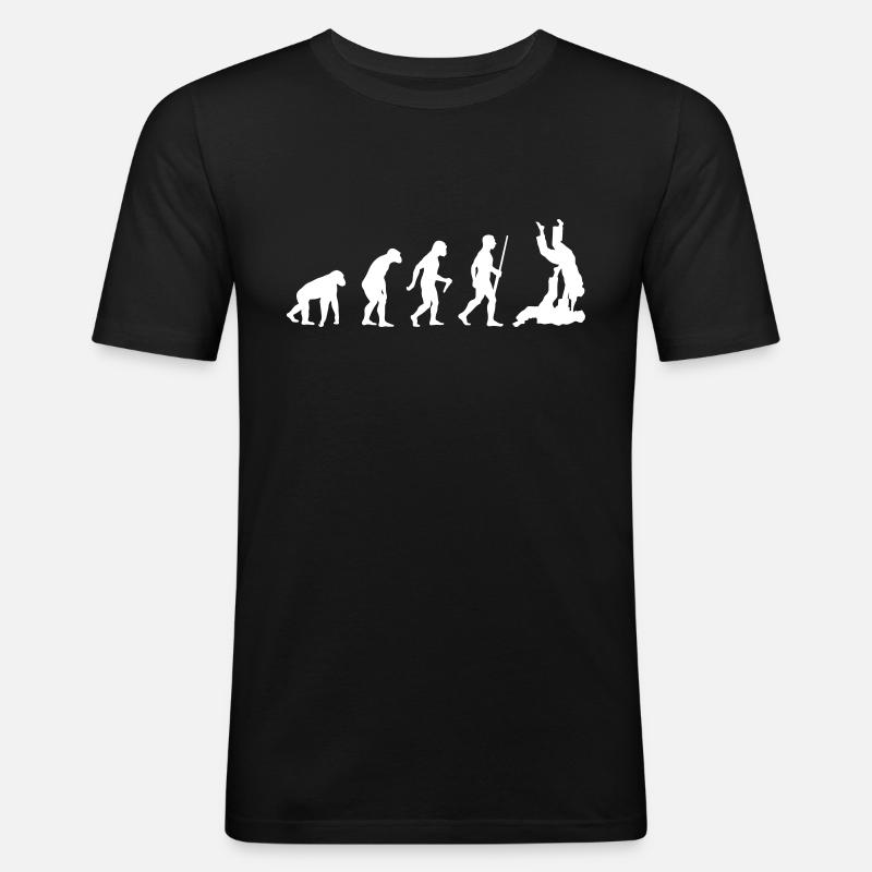 Judo Evolution - Männer Slim Fit T-Shirt - Schwarz