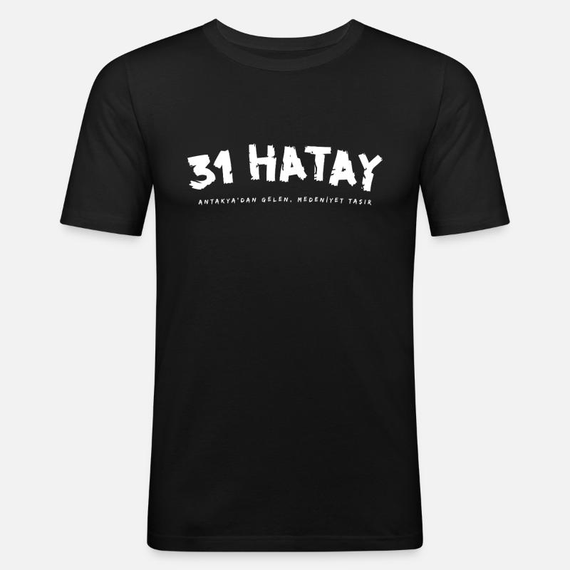 31 Hatay - Männer Slim Fit T-Shirt - Schwarz