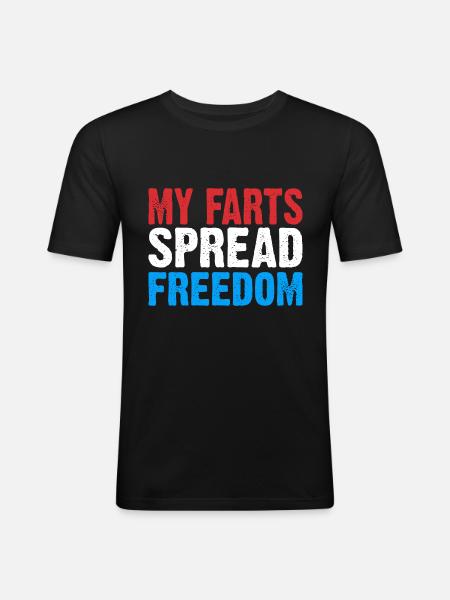 My Farts Spread Freedom - Männer Slim Fit T-Shirt - Schwarz