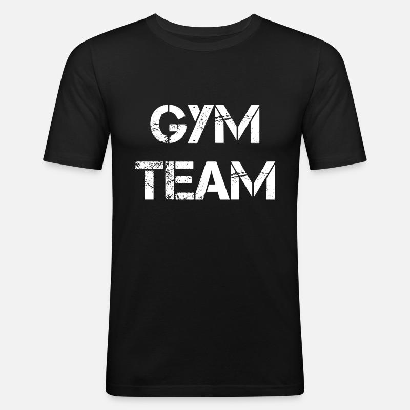 Gym Team - Männer Slim Fit T-Shirt - Schwarz