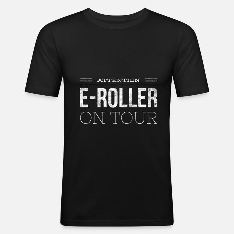 Escooter E-Roller Scoot Geschenk 1 - Männer Slim Fit T-Shirt - Schwarz