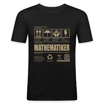 Mathematik lustiges Versandetikett Mathematiker - Männer Slim Fit T-Shirt - Schwarz - Vorne - Nik (191cm)