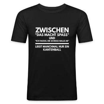 Beim Tischtennis bringt man mich schnell zur Wut - Männer Slim Fit T-Shirt - Schwarz - Vorne - Nik (191cm)