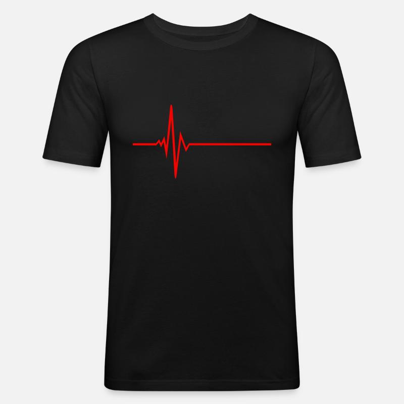 Puls - Frequenz - Männer Slim Fit T-Shirt - Schwarz