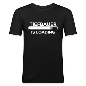 Tiefbauer Spruch Beruf Lustiges Tiefbauer Geschenk - Männer Slim Fit T-Shirt - Schwarz - Vorne - Nik (191cm)