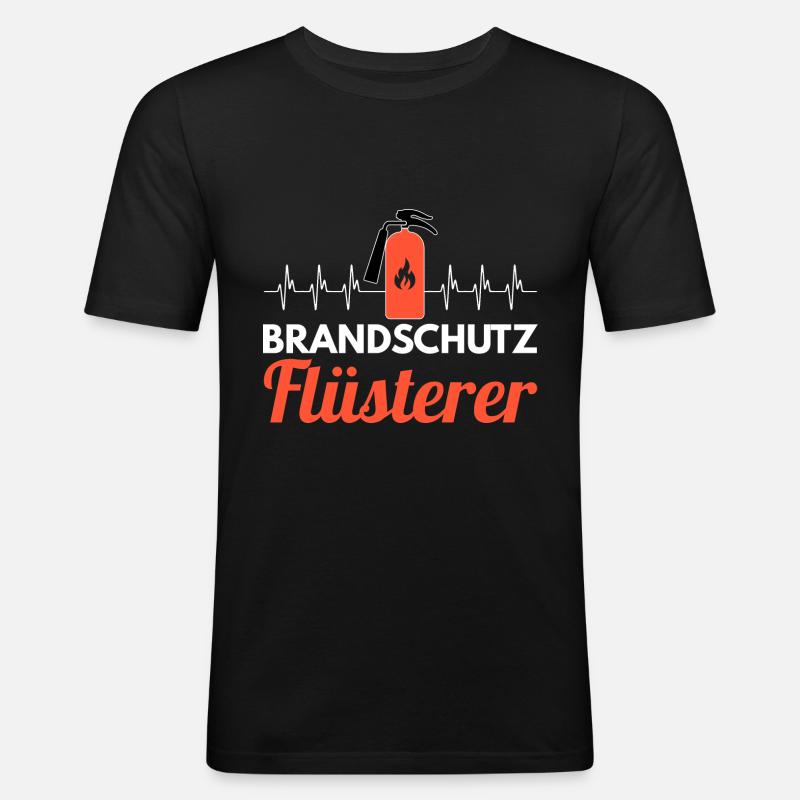 Brandschutz Flüsterer Brandschutzbeauftragter - Männer Slim Fit T-Shirt - Schwarz