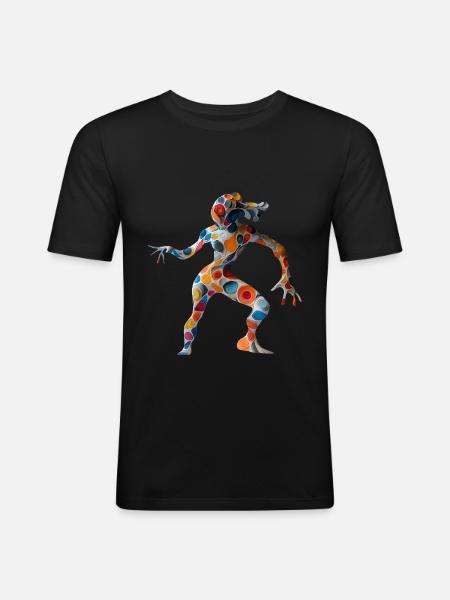 Dancing Alien - Abstract Artwork - Men's Slim Fit T-Shirt - black