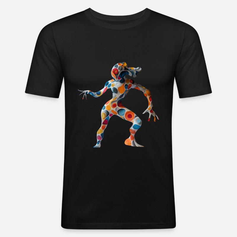 Dancing Alien - Abstract Artwork - Männer Slim Fit T-Shirt - Schwarz