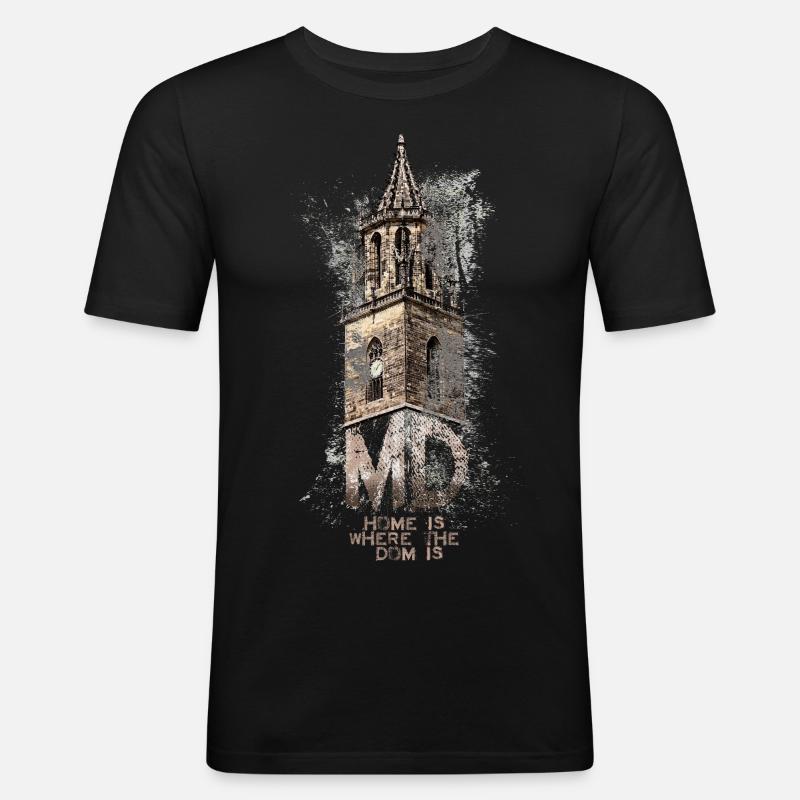 home dom magdeburg md - Männer Slim Fit T-Shirt - Schwarz