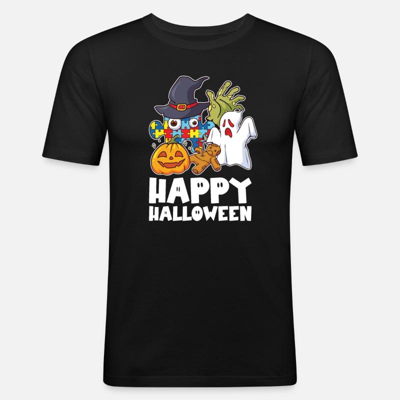 Fröhliches - Männer Slim Fit T-Shirt - Schwarz