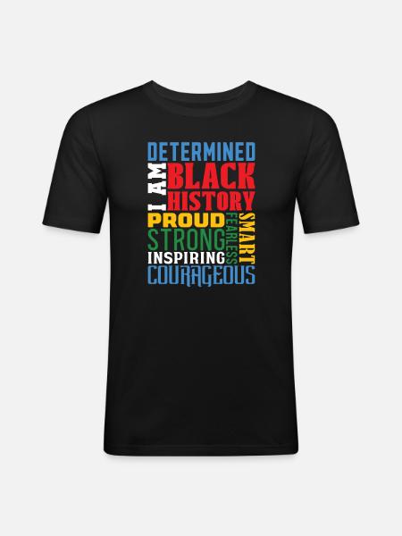 Determined African-American of Blacks - Men's Slim Fit T-Shirt - black