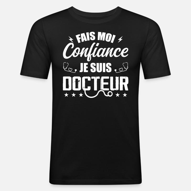 Glaub mir, ich bin Arzt - Männer Slim Fit T-Shirt - Schwarz