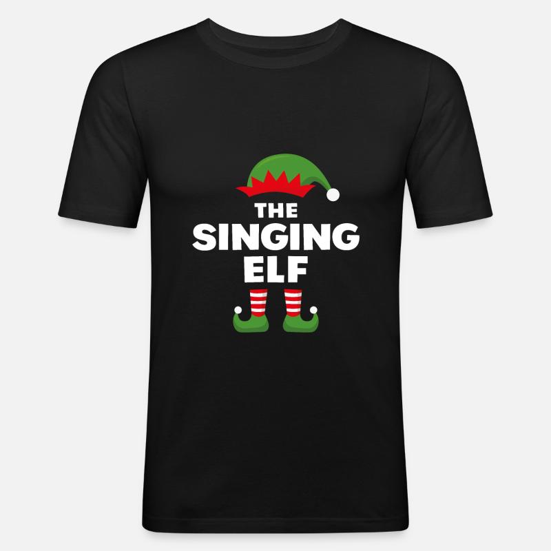 Die singende Elfe - Männer Slim Fit T-Shirt - Schwarz