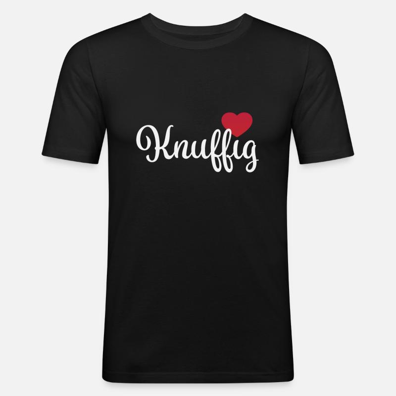 Knuffig - Männer Slim Fit T-Shirt - Schwarz