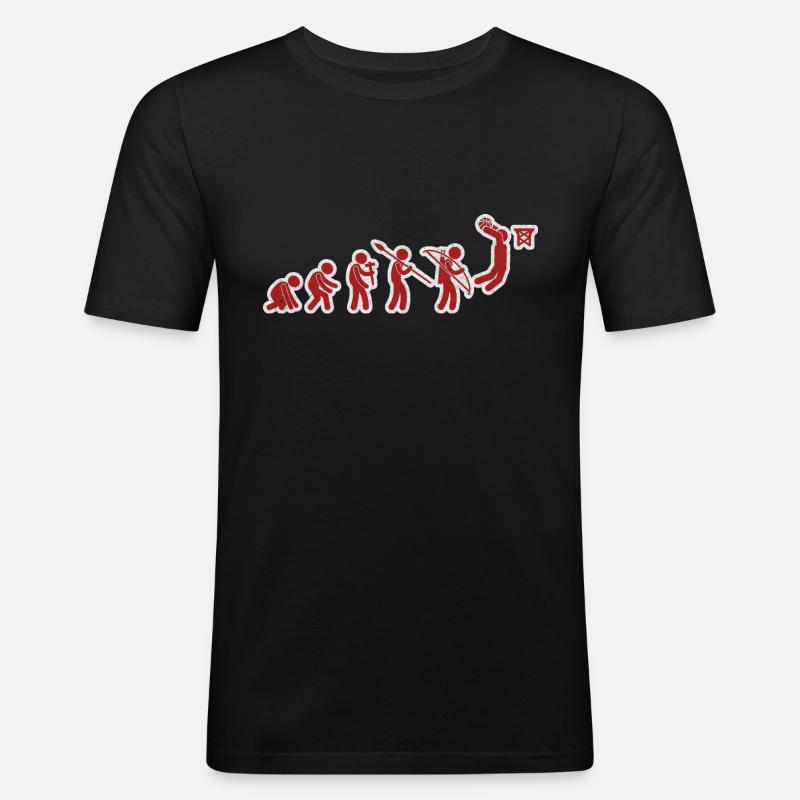 Evolution Basket-ball Rouge Blanc Grunge - T-shirt près du corps Homme - noir