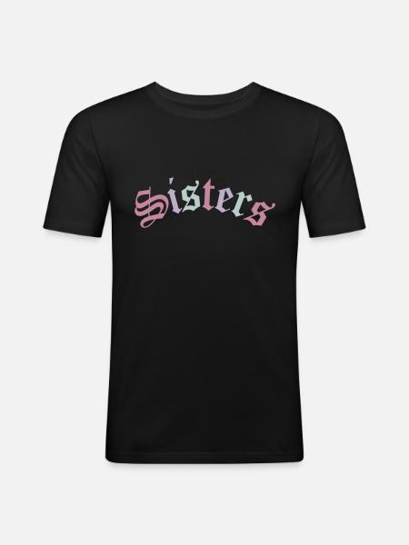 Søstre | Søstrenes bedste ven BFF-gave - Herre Slim Fit T-Shirt - sort