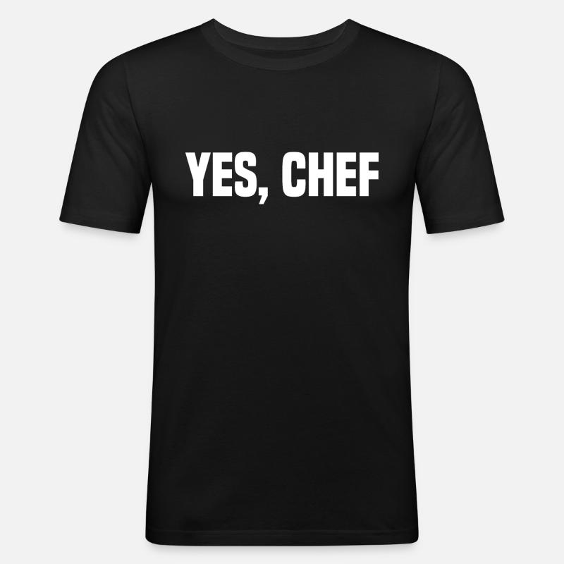 Yes, Chef - Männer Slim Fit T-Shirt - Schwarz
