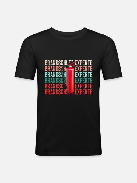Brandschutz Experte Retro - Männer Slim Fit T-Shirt - Schwarz