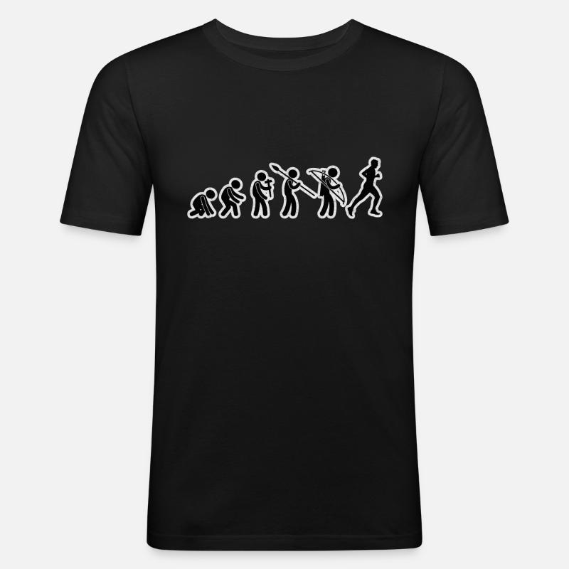 Evolution Running Black Grunge - Men's Slim Fit T-Shirt - black