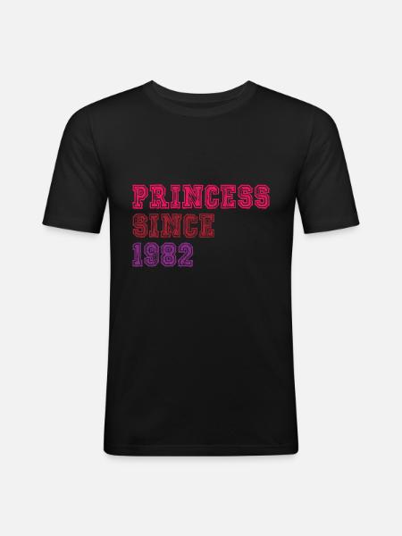 1982 Birthday Princess - Men's Slim Fit T-Shirt - black