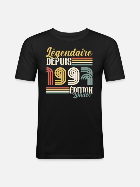 Légendaire Depuis 1997 - T-shirt près du corps Homme - noir