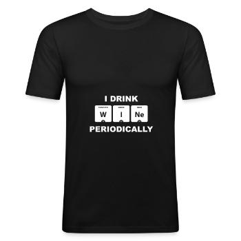 I enjoy Wine periodically - Men's Slim Fit T-Shirt - black - Front - Nik (191cm)