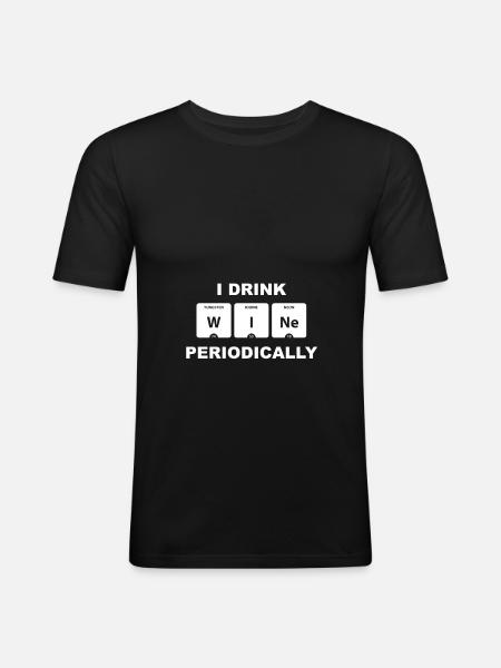I enjoy Wine periodically - Men's Slim Fit T-Shirt - black