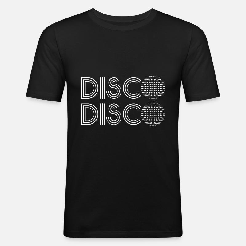 Disco Disco - White - Männer Slim Fit T-Shirt - Schwarz