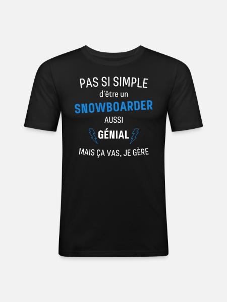 Toller Snowboarder - Männer Slim Fit T-Shirt - Schwarz