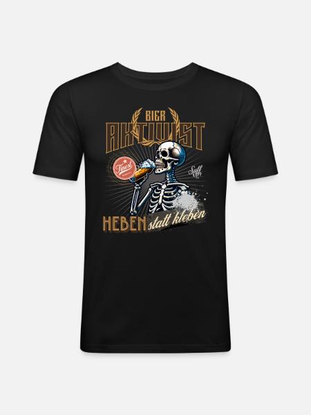 Bier Aktivist - Männer Slim Fit T-Shirt - Schwarz
