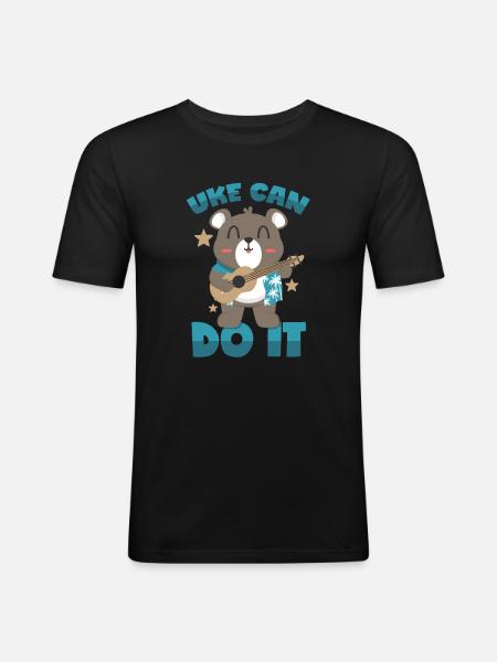 Ukulele Motivation - Männer Slim Fit T-Shirt - Schwarz