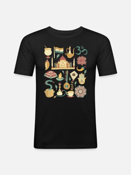 India - Men's Slim Fit T-Shirt - black