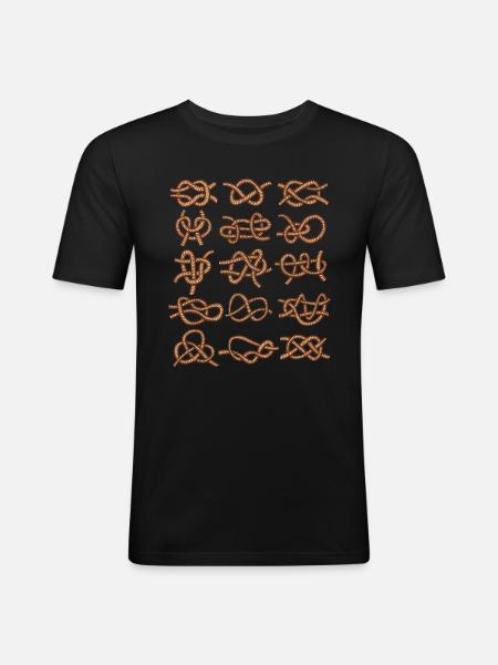 Seemannsknoten - Männer Slim Fit T-Shirt - Schwarz