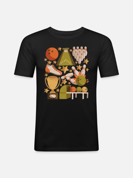 Bowling - Men's Slim Fit T-Shirt - black