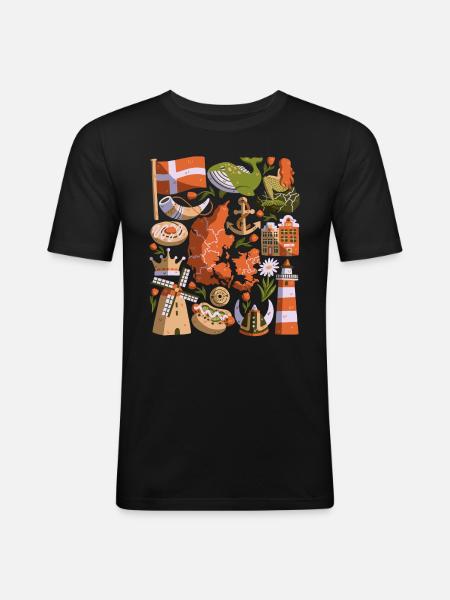 Denmark - Men's Slim Fit T-Shirt - black