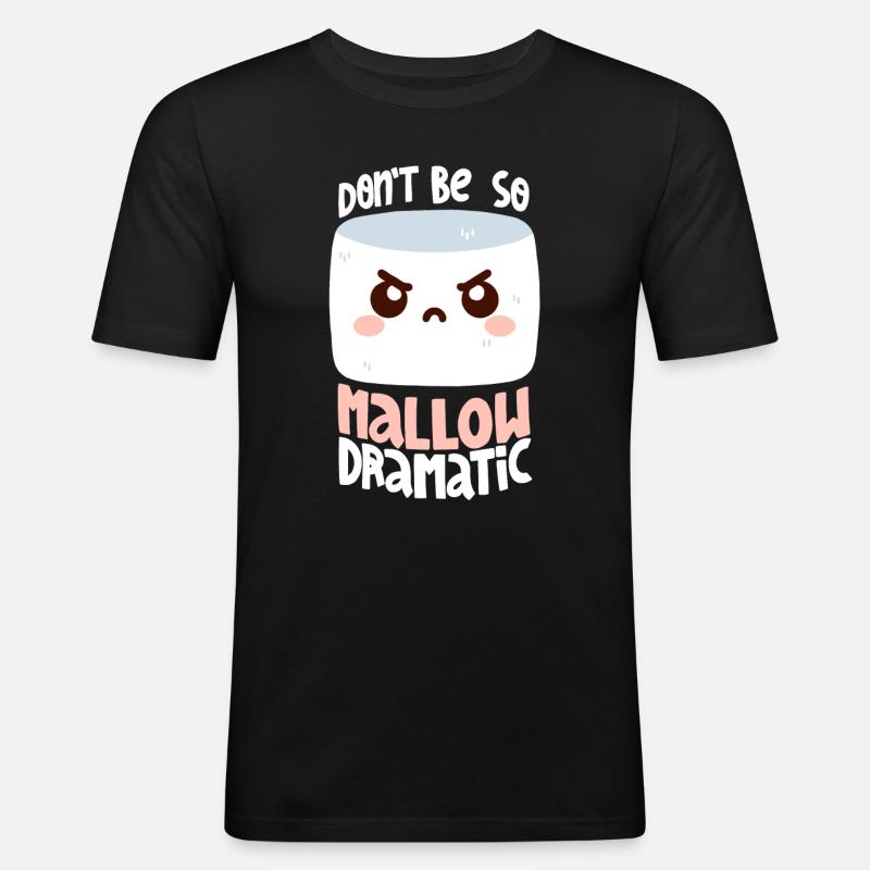 Melodramatisches Marshmallow - Männer Slim Fit T-Shirt - Schwarz