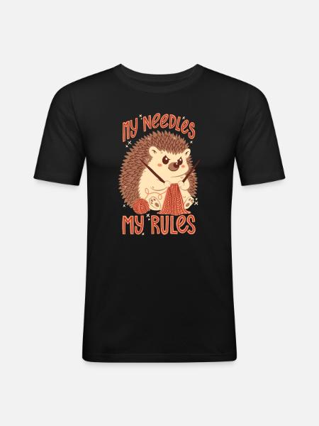 My needles, my rules - Men's Slim Fit T-Shirt - black