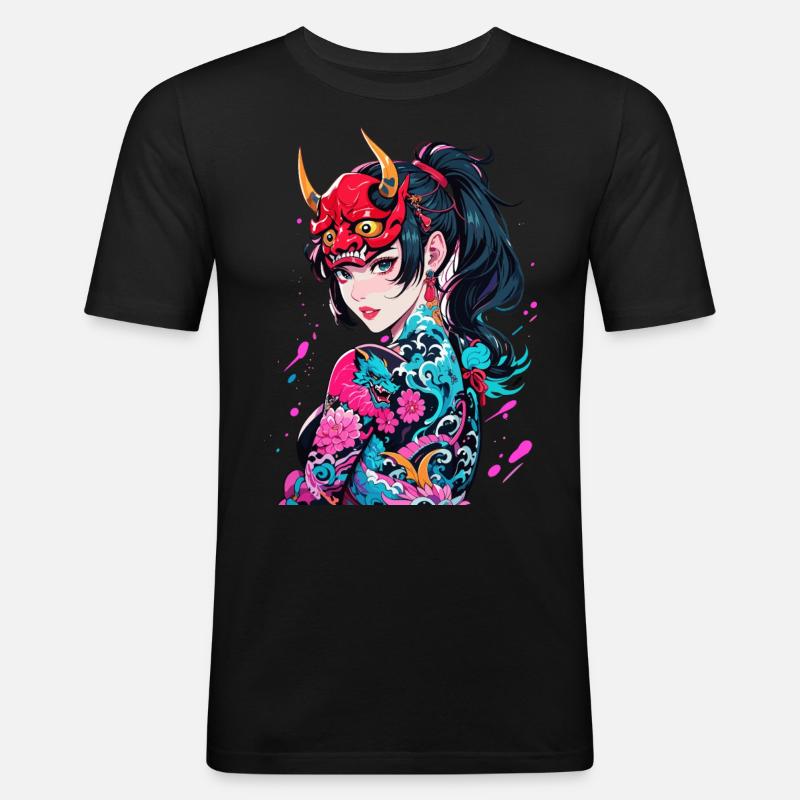 Japanese Demoness - Men's Slim Fit T-Shirt - black