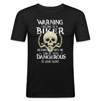 Biker - Men's Slim Fit T-Shirt - black - Front - Nik (191cm)