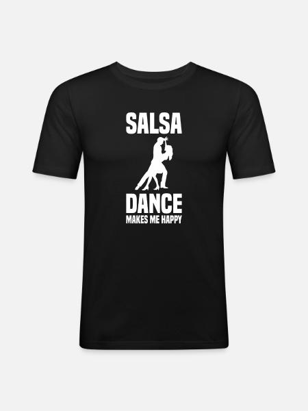 Salsa Dancing Music - Men's Slim Fit T-Shirt - black
