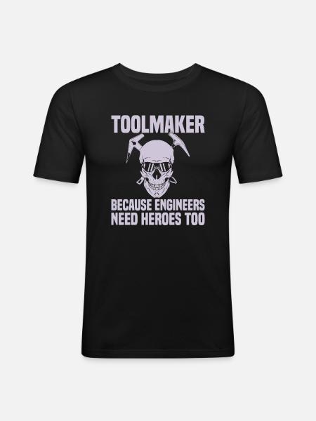 Cnc Fräser Zerspahnung Mechaniker - Männer Slim Fit T-Shirt - Schwarz