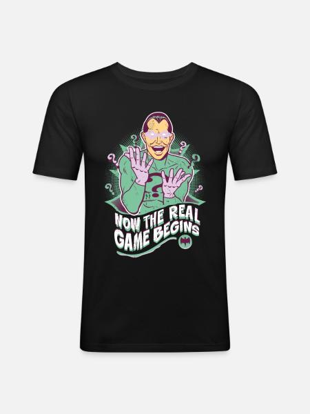 DC Comics Batman Villain The Riddler Quote - Men's Slim Fit T-Shirt - black