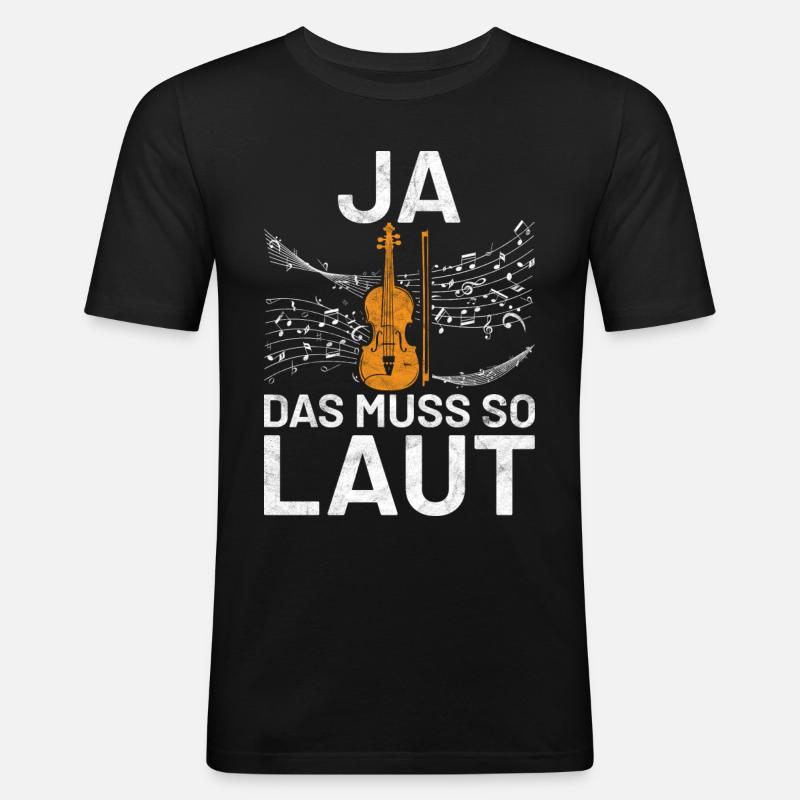 Ja das muss so laut - Männer Slim Fit T-Shirt - Schwarz