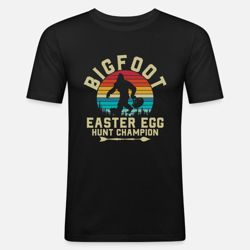 Bigfoot Easter Egg Hunt Champion - Männer Slim Fit T-Shirt - Schwarz