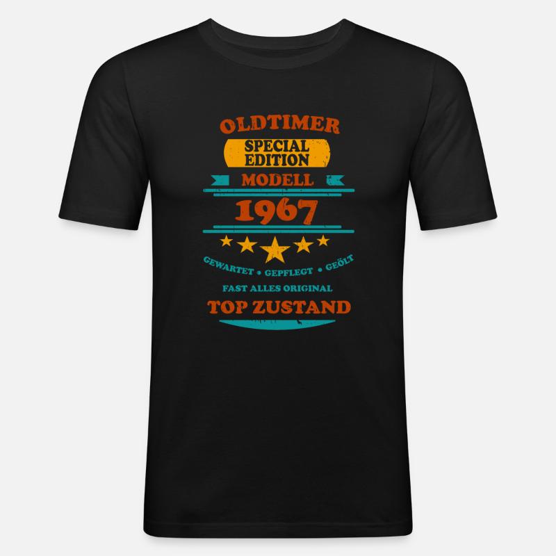 Oldtimer Retro 1967 - Männer Slim Fit T-Shirt - Schwarz