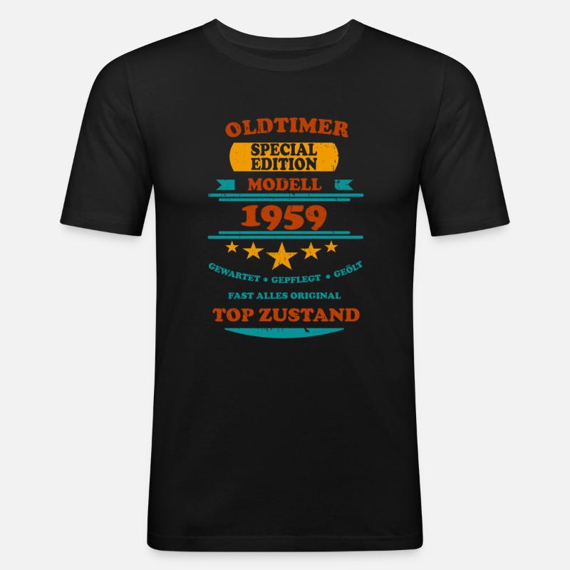 Oldtimer Retro 1959 - Männer Slim Fit T-Shirt - Schwarz