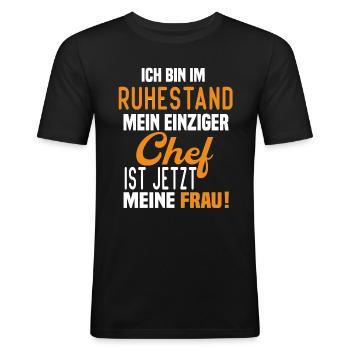 Ruhestand Rentner Lustig Geschenk - Männer Slim Fit T-Shirt - Schwarz - Vorne - Nik (191cm)