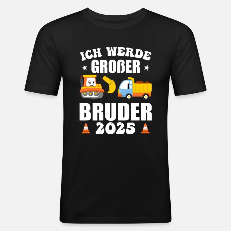 Ich Werde Großer Bruder 2025 - Männer Slim Fit T-Shirt - Schwarz