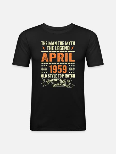 Avril 1959, AVRIL 1959 - T-shirt près du corps Homme - noir