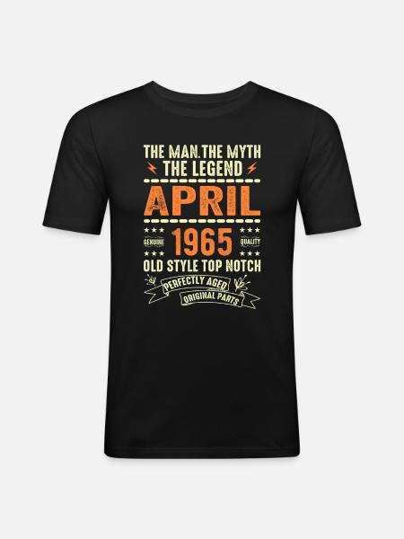 April 1965, APRIL 1965 - Men's Slim Fit T-Shirt - black